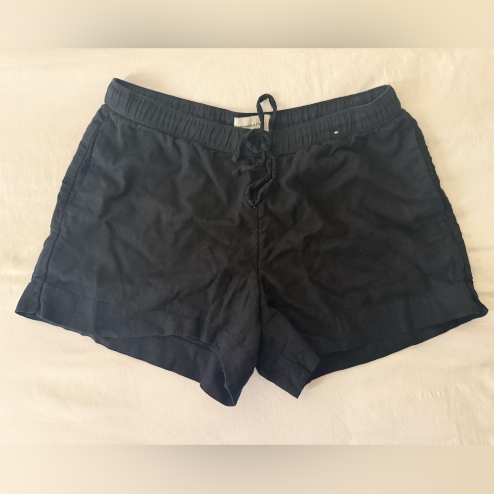 Abercrombie & Fitch Black Linen Shorts